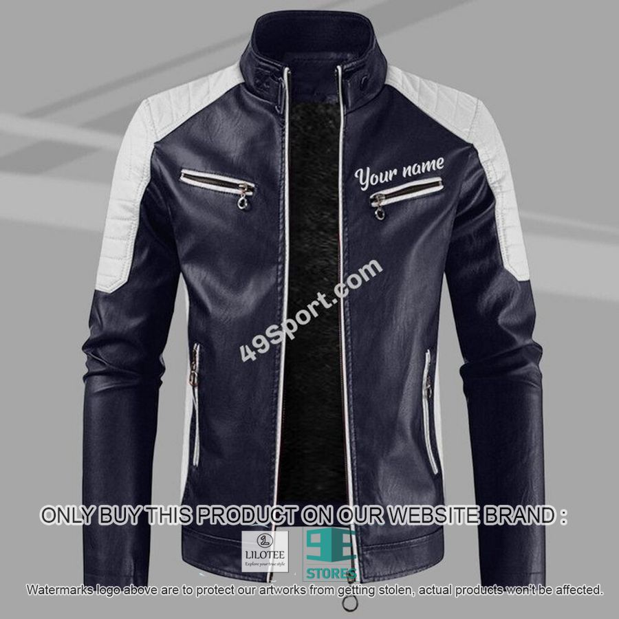 Personalized Name Collar Leather Jacket 1