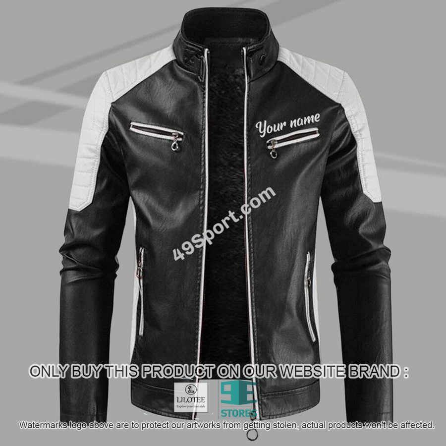 Personalized Name Collar Leather Jacket