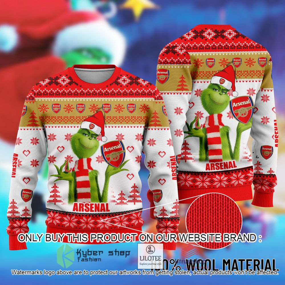 arsenal the grinch christmas ugly sweater 2 77773