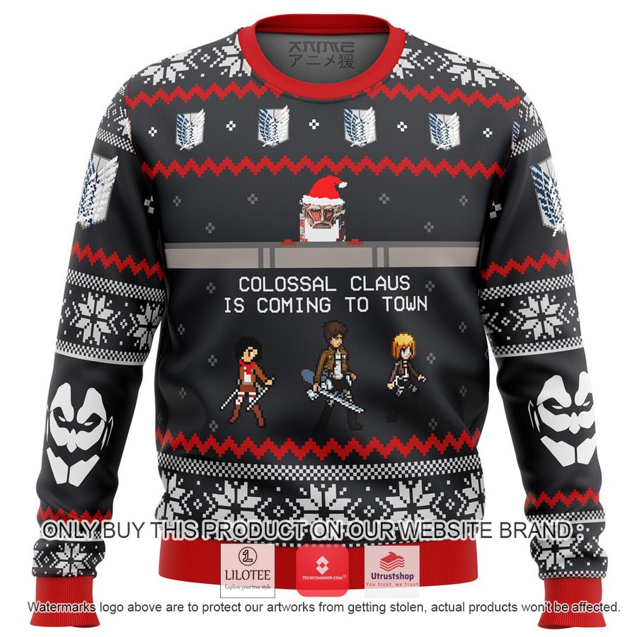 attack on titan colossal claus knitted wool sweater 1 48818