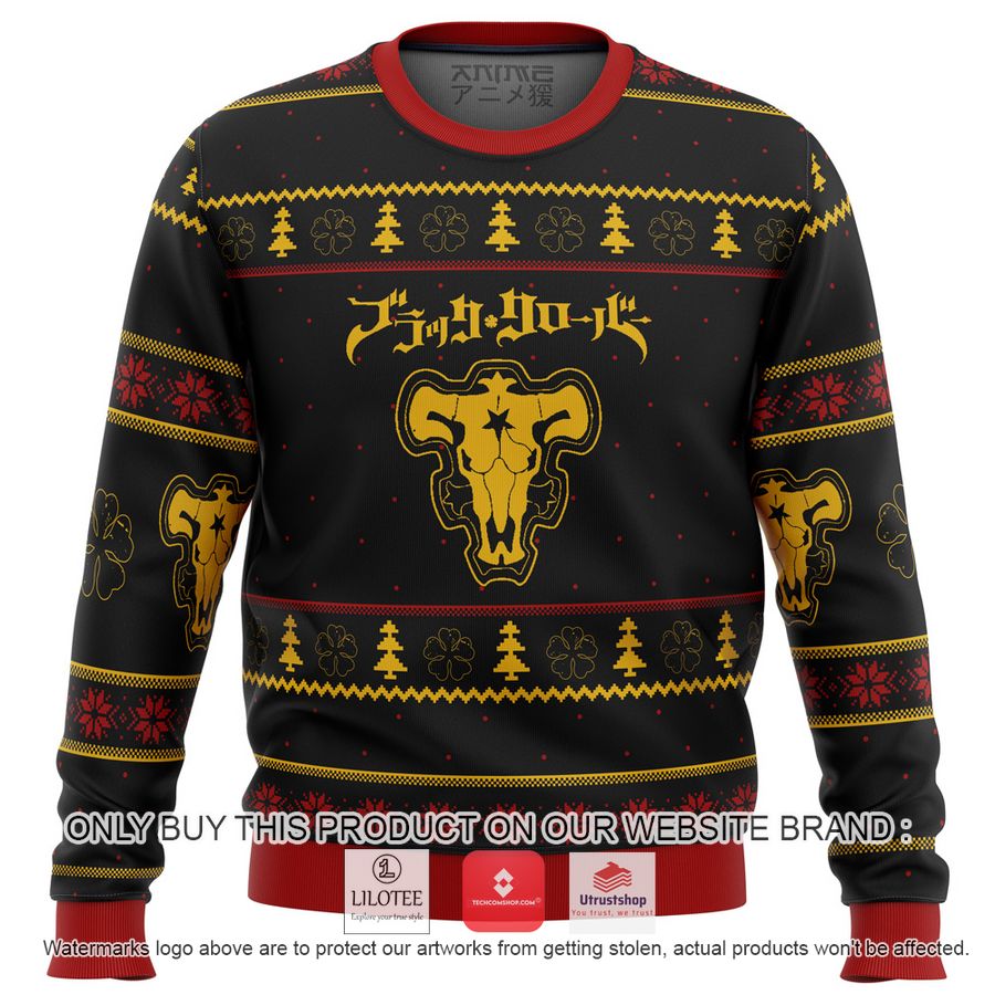 black clover bulls knitted wool sweater 1 84819