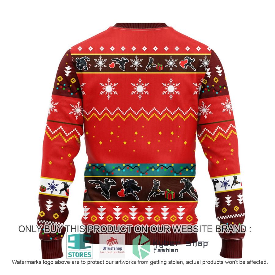 black panther red ugly christmas sweater 2 29173