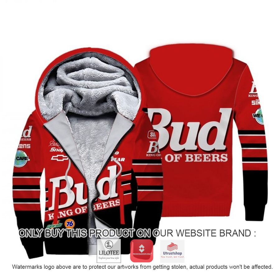 bud king of beers dale earnhardt jr racing fleece hoodie 1 9022