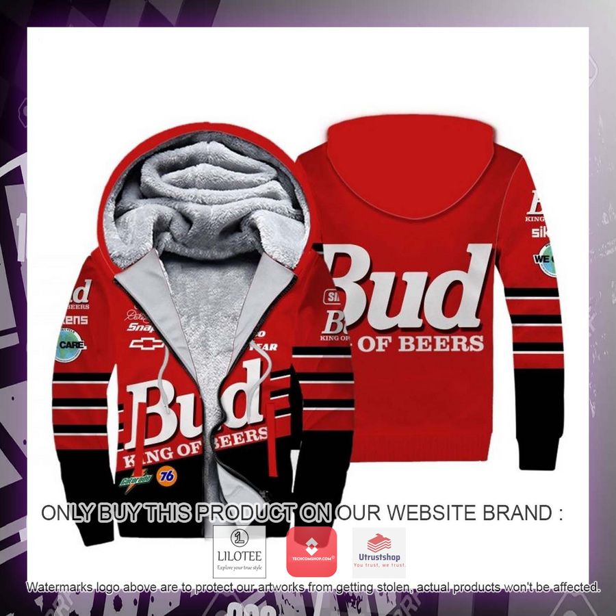bud king of beers dale earnhardt jr racing fleece hoodie 2 61384