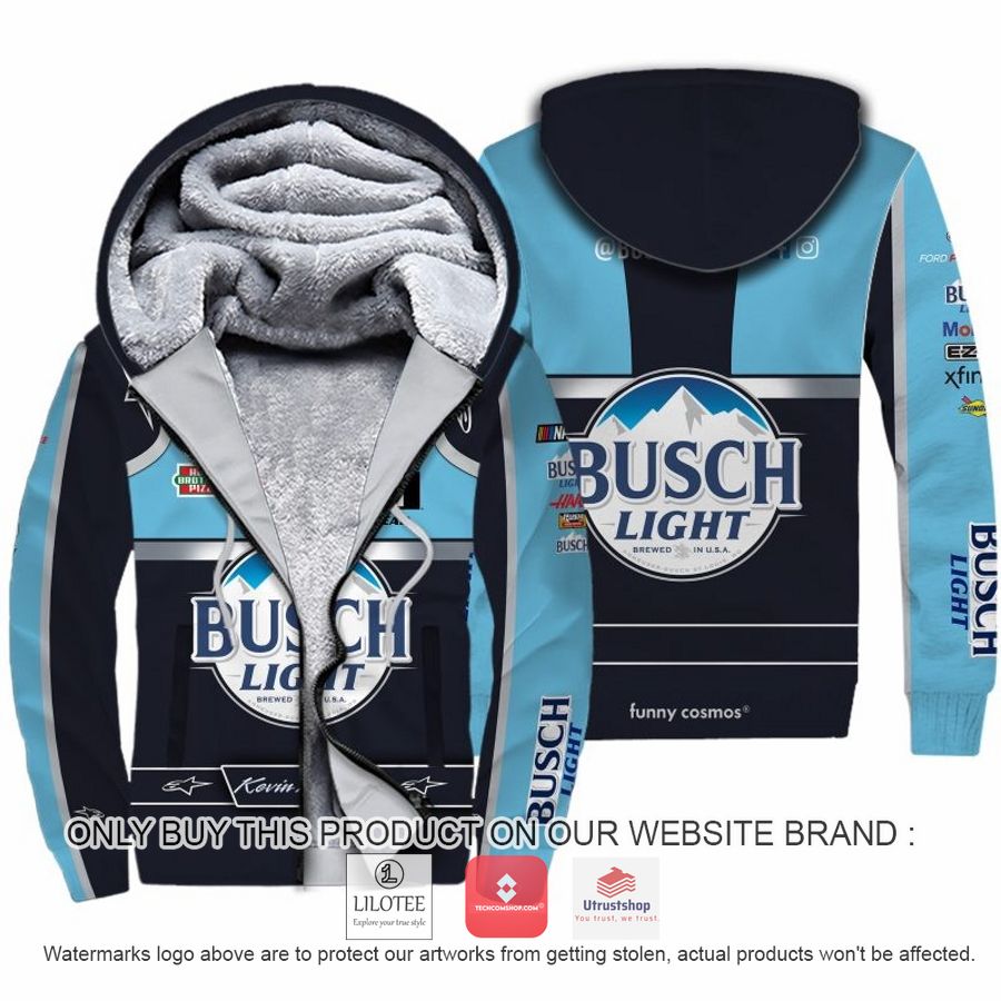 busch ligh kevin harvick nascar 2022 racing fleece hoodie 1 42671