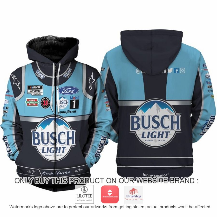 busch light kevin harvick nascar 2022 racing 3d shirt hoodie 2 22876