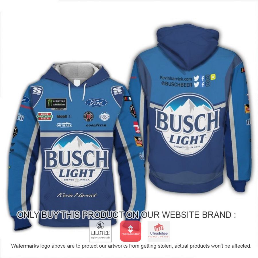 busch light kevin harvick racing 3d shirt hoodie 1 57955