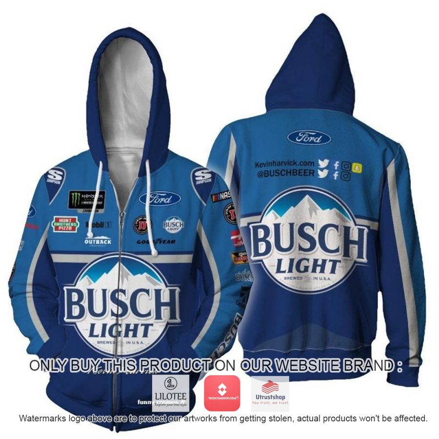 busch light kevin harvick racing 3d shirt hoodie 2 37192