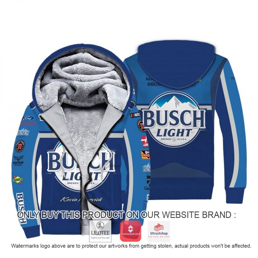 busch light kevin harvick racing fleece hoodie 1 77329