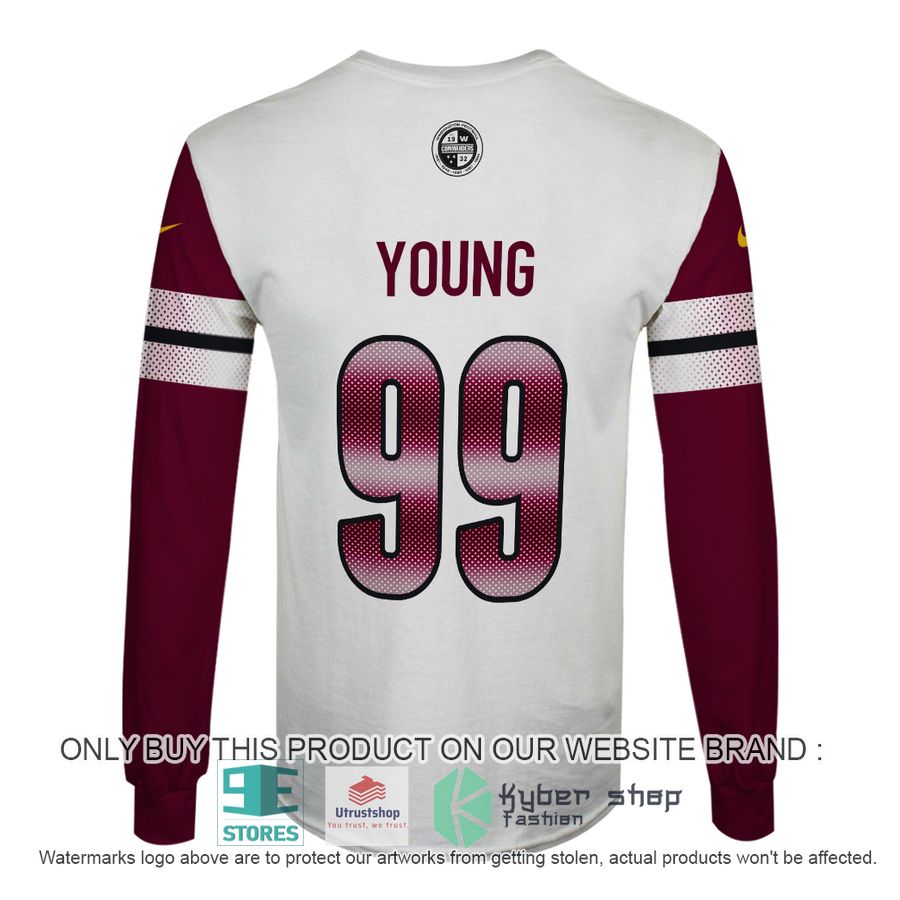 chase young 99 washington commanders white red shirt hoodie 6 2393