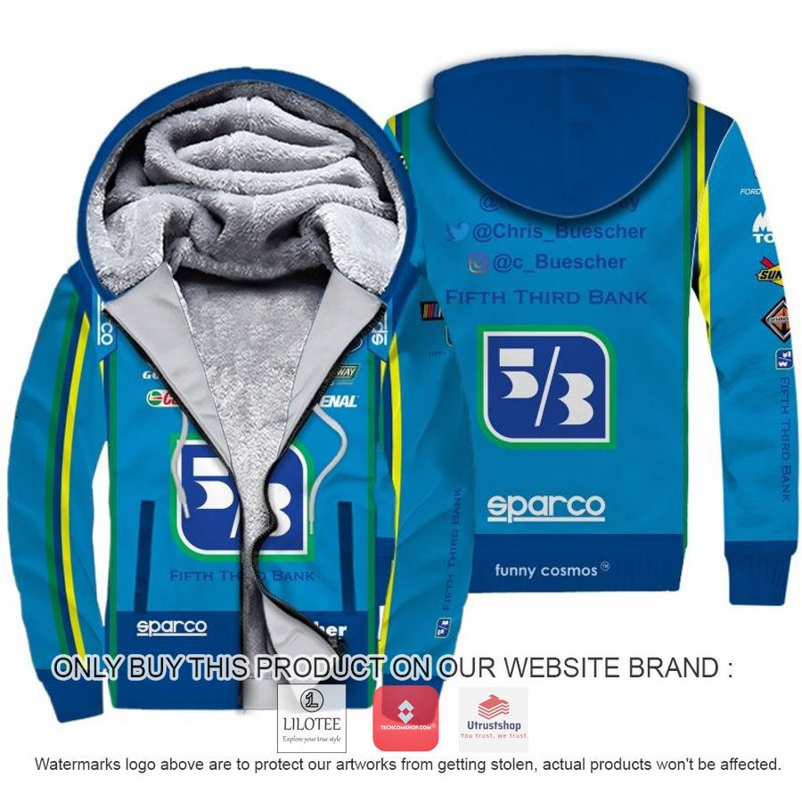 chris buescher nascar 2022 racing blue fleece hoodie 1 97152