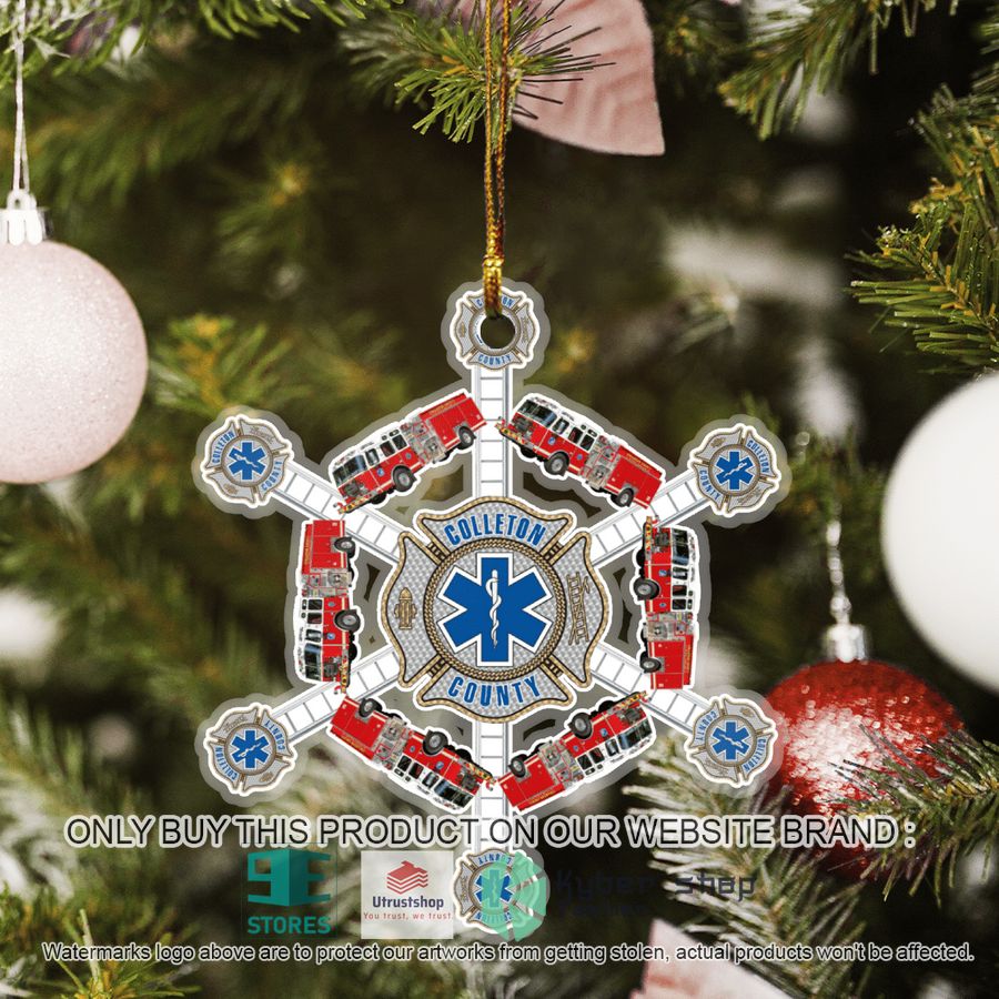 colleton county fire rescue snowflake ornament 5 7281