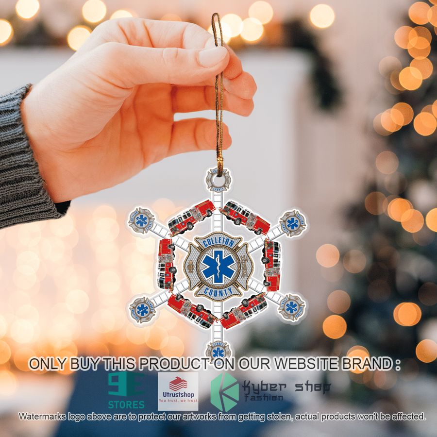 colleton county fire rescue snowflake ornament 6 79986