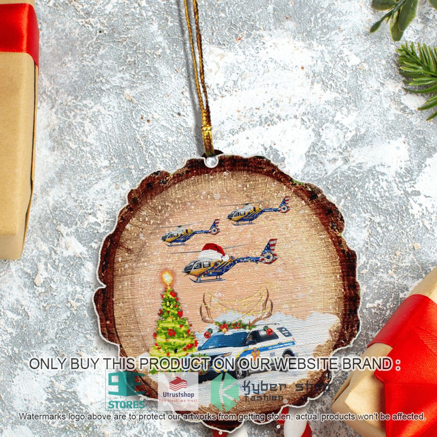 collier county ems ford explorer n911cb airbus helicopters h135 ec135t3 cn 2105 christmas wooden ornament 2 6032