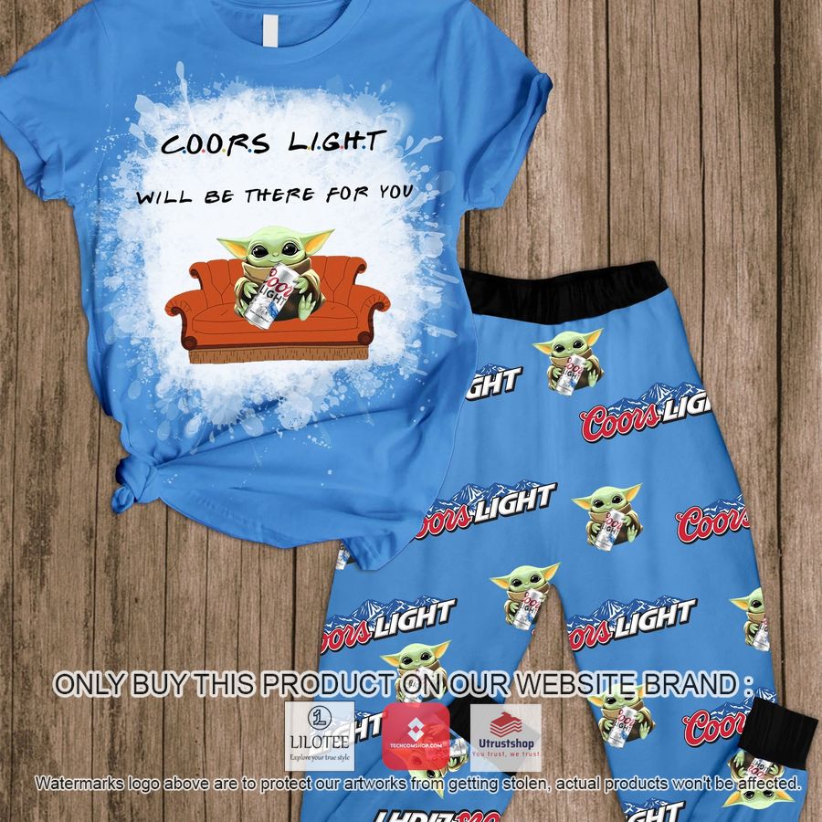 coors light baby yoda will be there for you pajamas set 1 67592