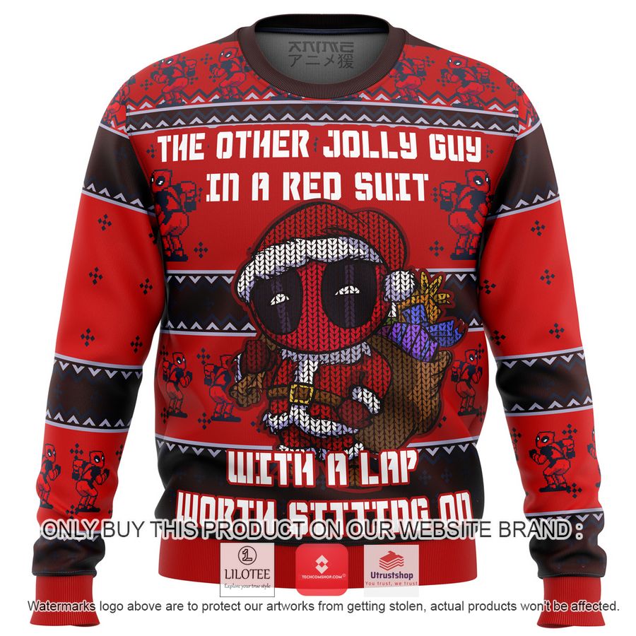 deadpool jolly red guy knitted wool sweater 1 8794