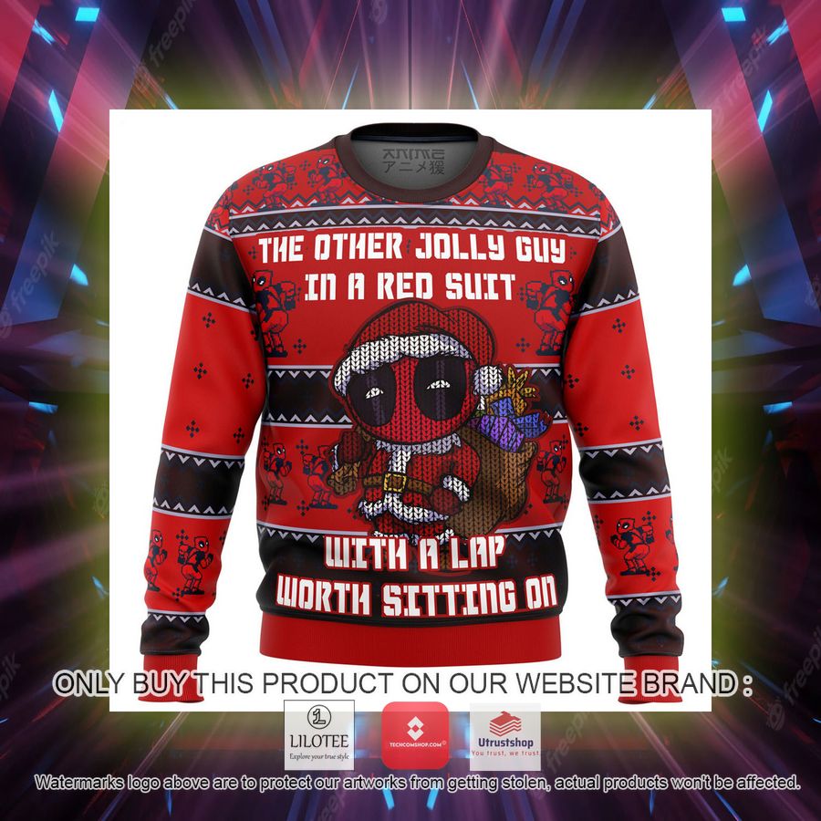 deadpool jolly red guy knitted wool sweater 2 41874