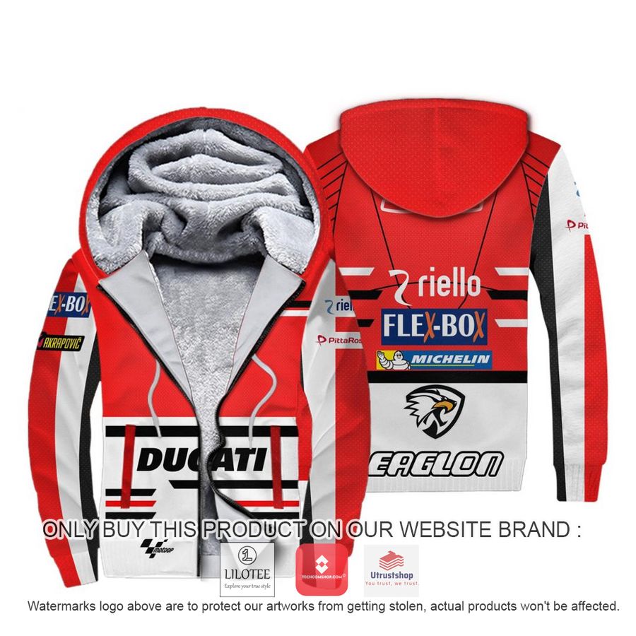 ducati andrea dovizioso racing motogp fleece hoodie 1 90030