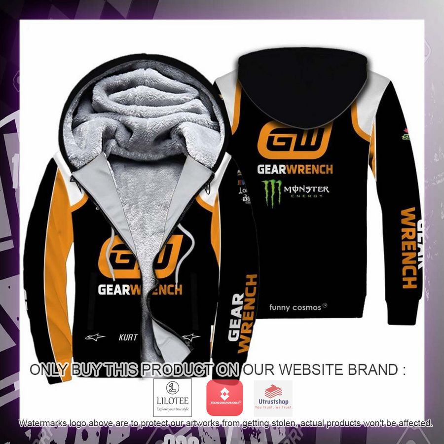 gearwrench kurt busch nascar 2022 racing fleece hoodie 2 42756