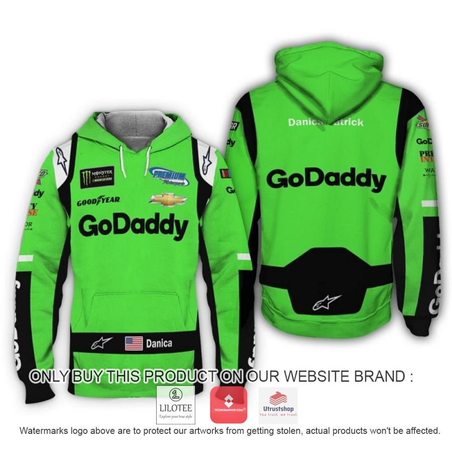 go daddy danica patrick racing 3d shirt hoodie 1 58287
