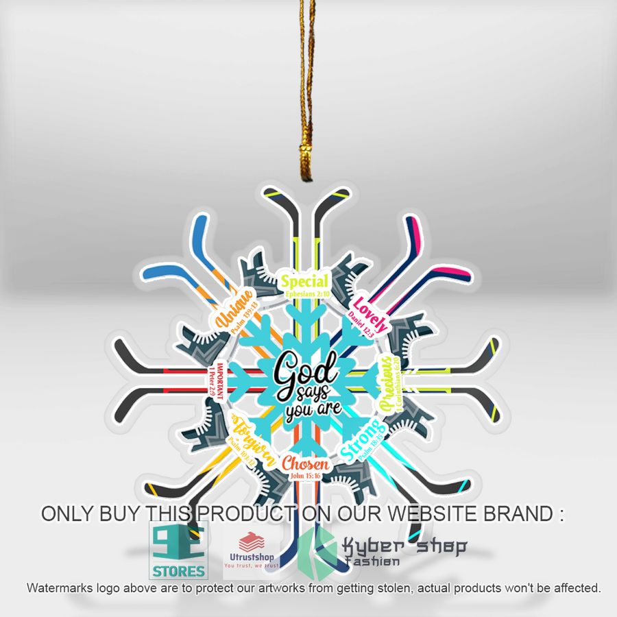 god says you are ice hockey snowflake christmas ornament 1 63854