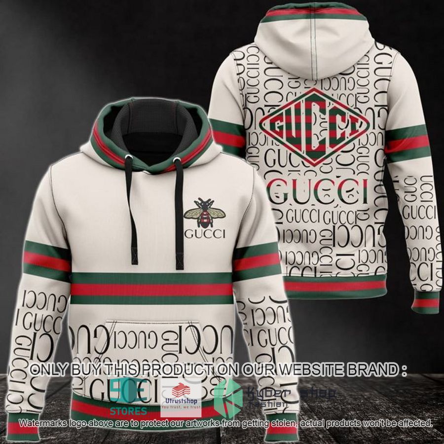 gucci bee white 3d hoodie 1 53763