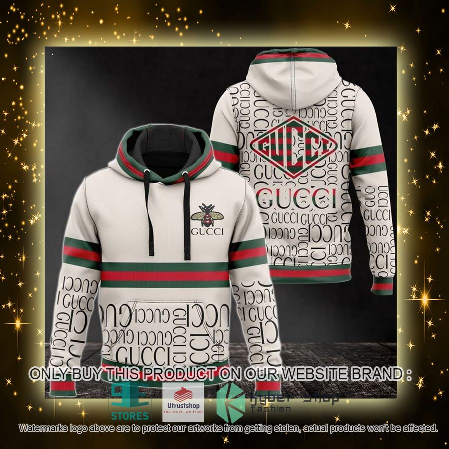 gucci bee white 3d hoodie 4 40546