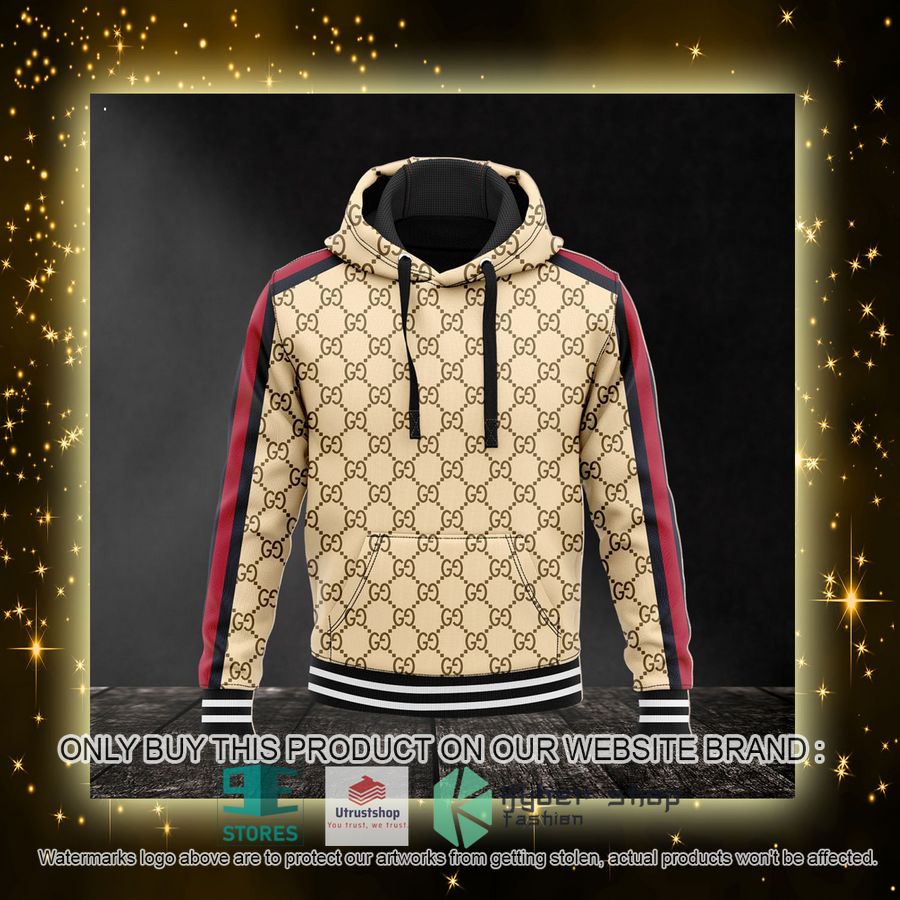gucci brand khaki pattern 3d hoodie 4 6123