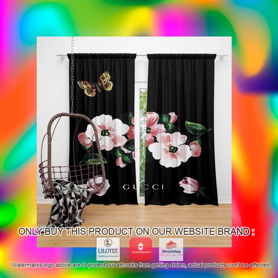 gucci floral black windown curtain 2 75618