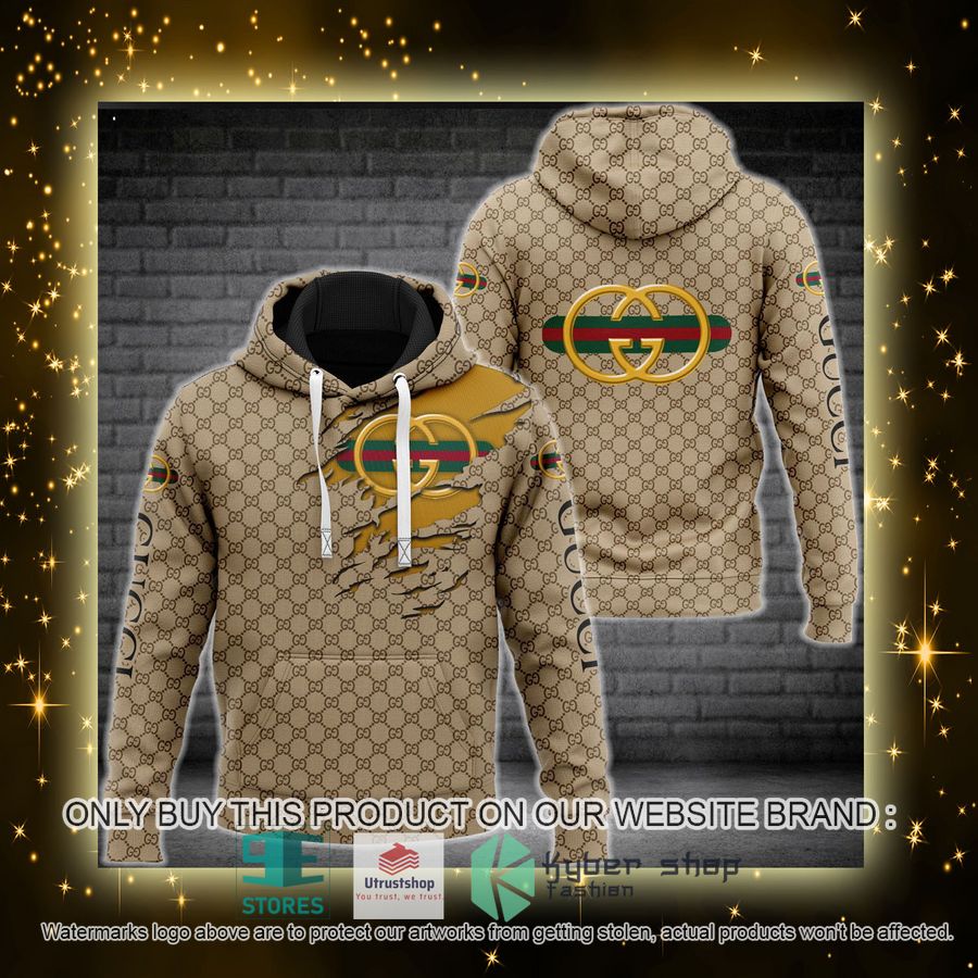 gucci luxury brand khaki pattern 3d hoodie 4 11410