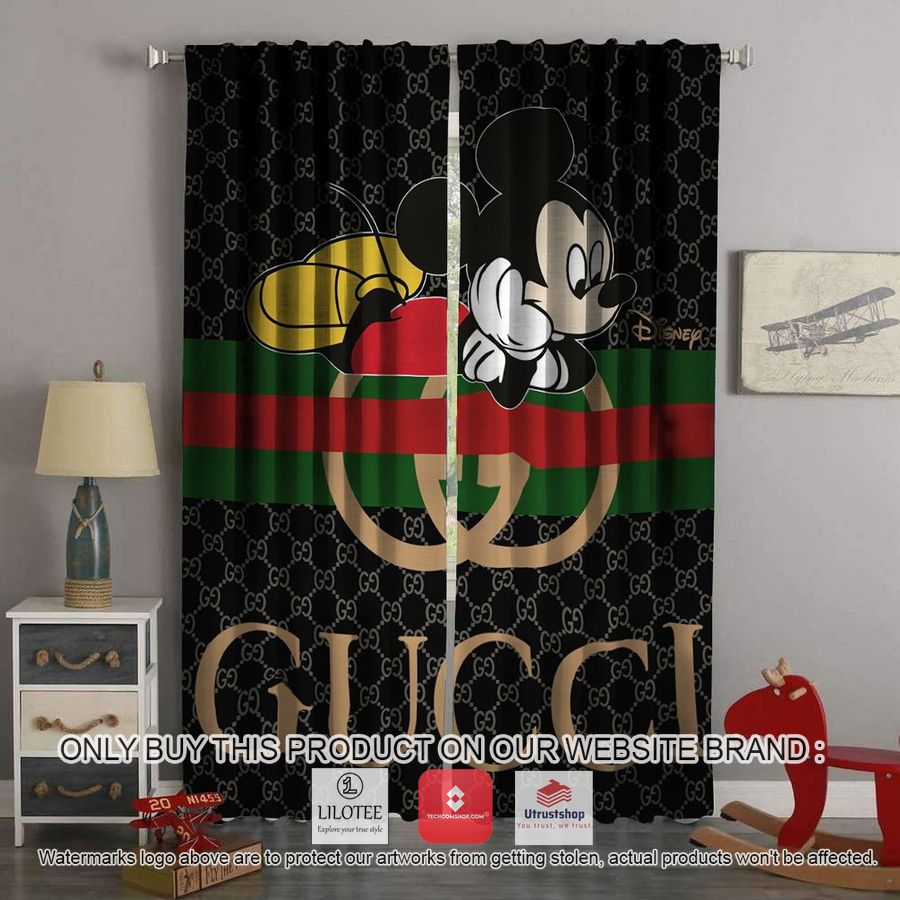 gucci mickey mouse disney black windown curtain 1 723