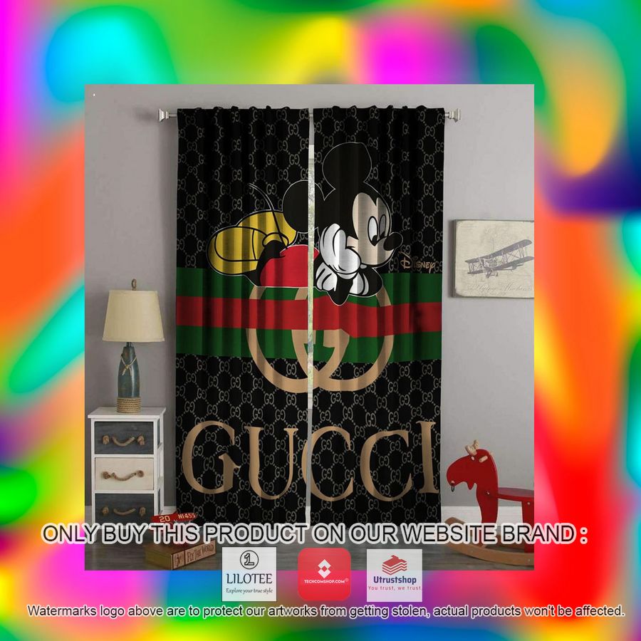gucci mickey mouse disney black windown curtain 2 86275