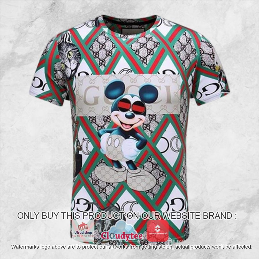 gucci mickey mouse rhombus pattern t shirt 1 3581
