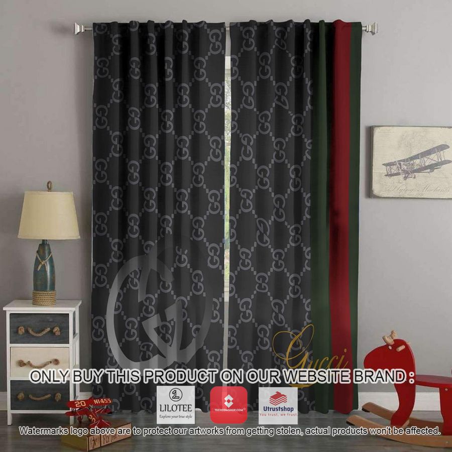 gucci red green line dark grey windown curtain 1 31505