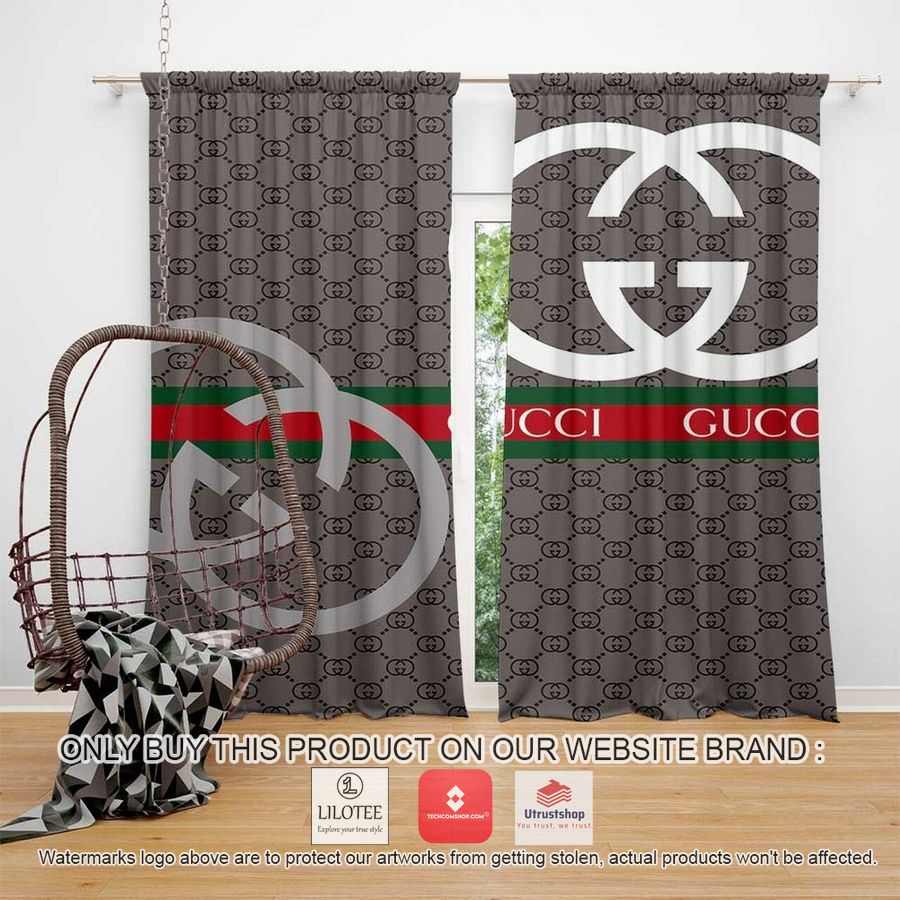 gucci white logo grey windown curtain 1 6993