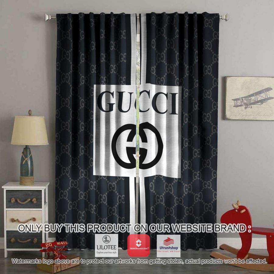 gucci white middle square black windown curtain 1 5053