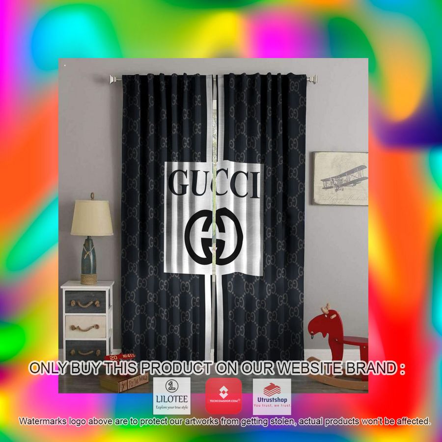 gucci white middle square black windown curtain 2 51998