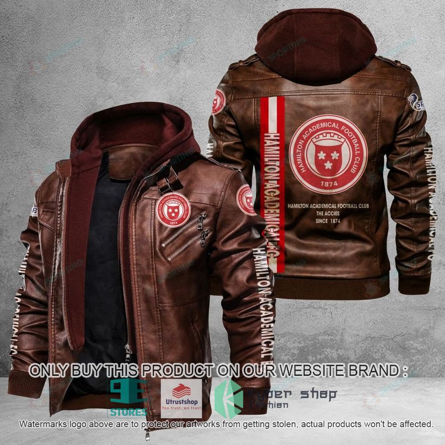 hamilton academical f c the accies since 1874 leather jacket 2 7945