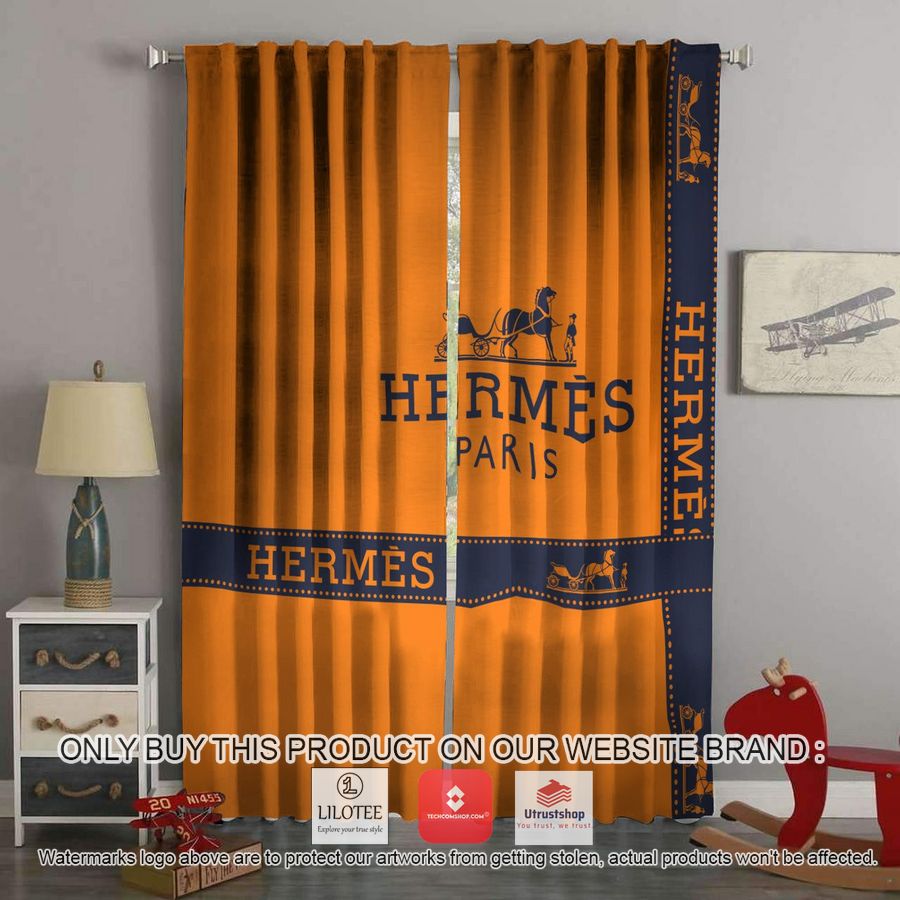 hermes paris orange windown curtain 1 49898