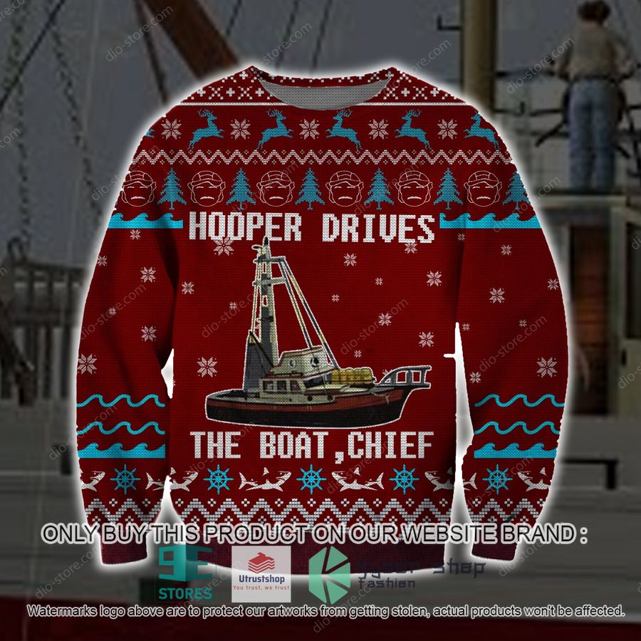 hooper drives the boat chief knitted wool sweater 1 15810