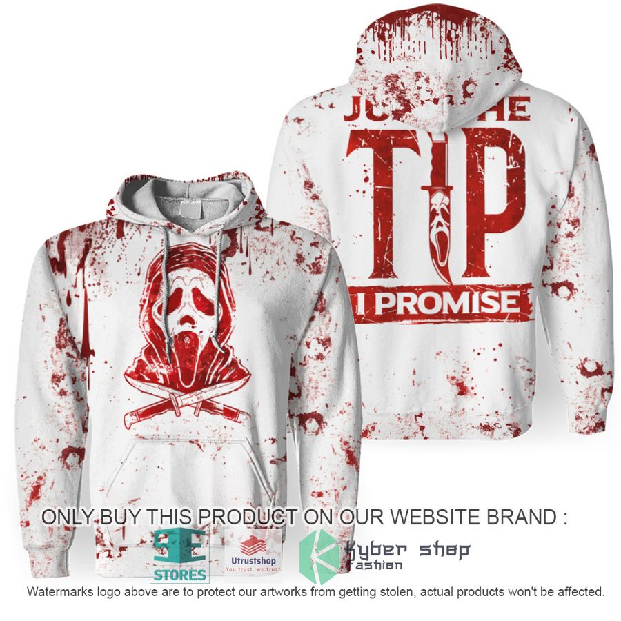 horror ghostface just the tip i promise white hoodie 1 35565