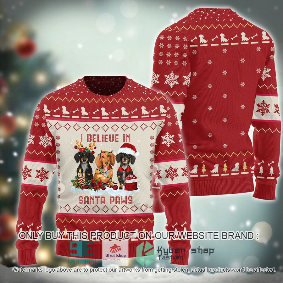 i believe in santa paws ugly christmas sweater 1 69984