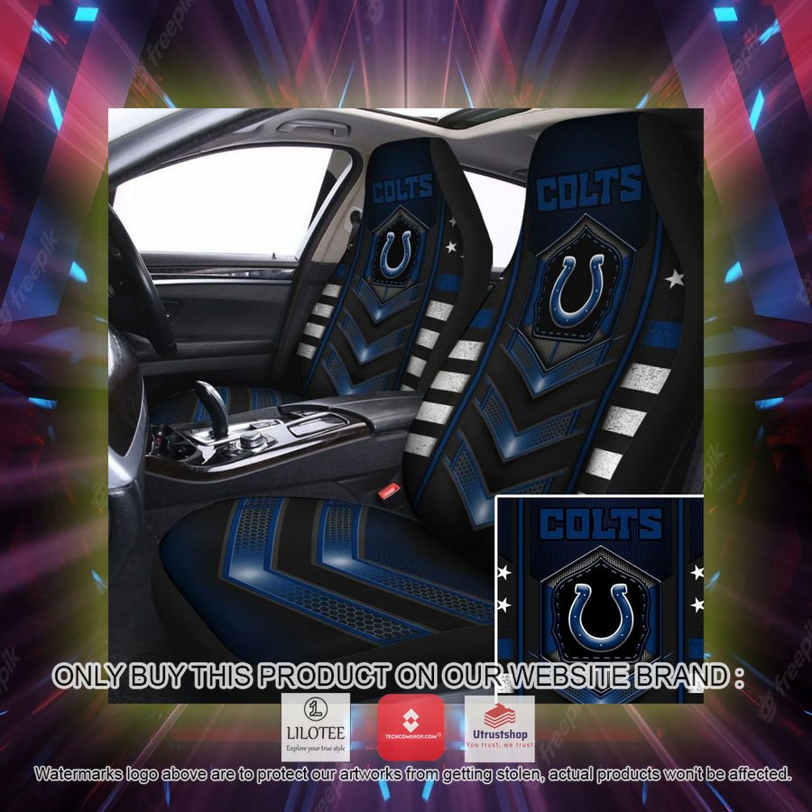 indianapolis colts navy blue black car seat covers 2 82139
