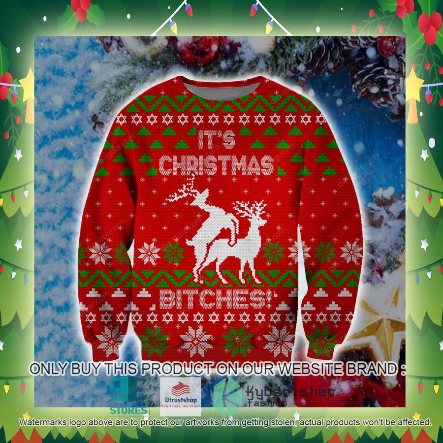 its christmas bitches knitted wool sweater 2 92879