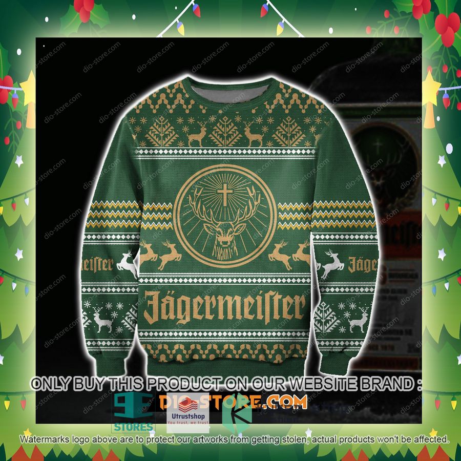 jagermeiste logo green knitted wool sweater 3 55824