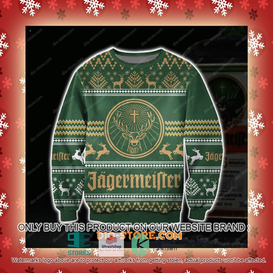 jagermeiste logo green knitted wool sweater 5 22873
