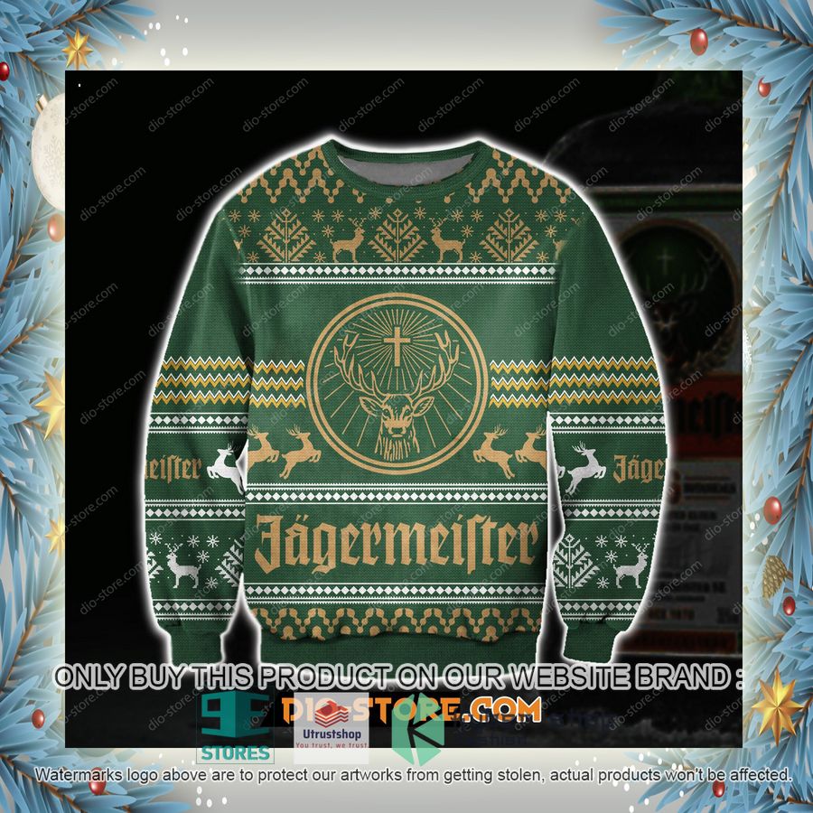 jagermeiste logo green knitted wool sweater 7 18332