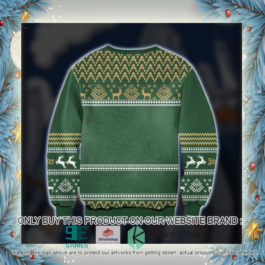 jagermeiste logo green knitted wool sweater 8 7039
