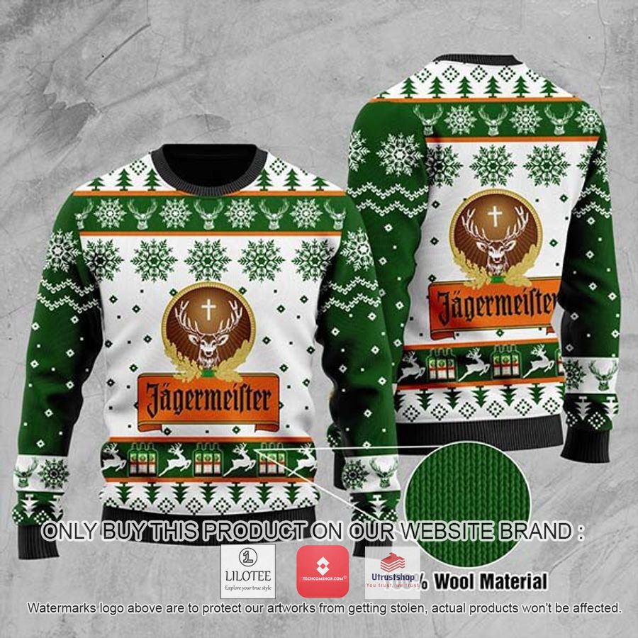 jagermeister green ugly christmas sweater 1 57702