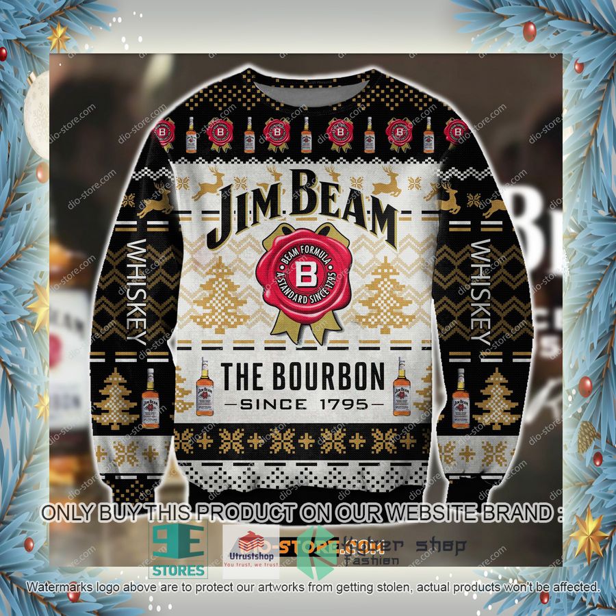 jim beam the bourbon since 1795 knitted wool sweater 7 5209